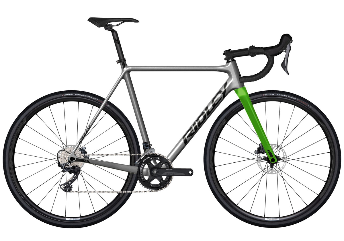 Ratas Ridley X-Night SL Disc GRX600 2x12 (52), hall/roheline — pilt 1